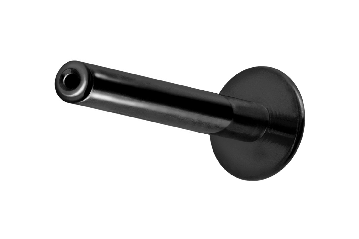 Titan Labret Piercing mit Push Fit ohne Kugel ABGERUNDETE PLATTE